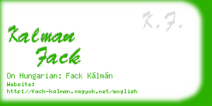 kalman fack business card